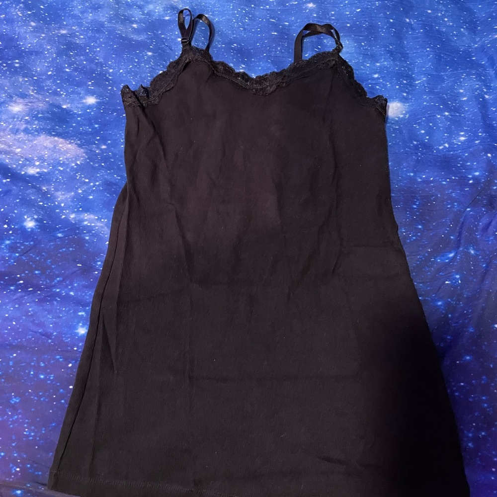 Women’s Dark Brown Faded Glory Tank Top with Lace Feature- size Large (12-14)💥